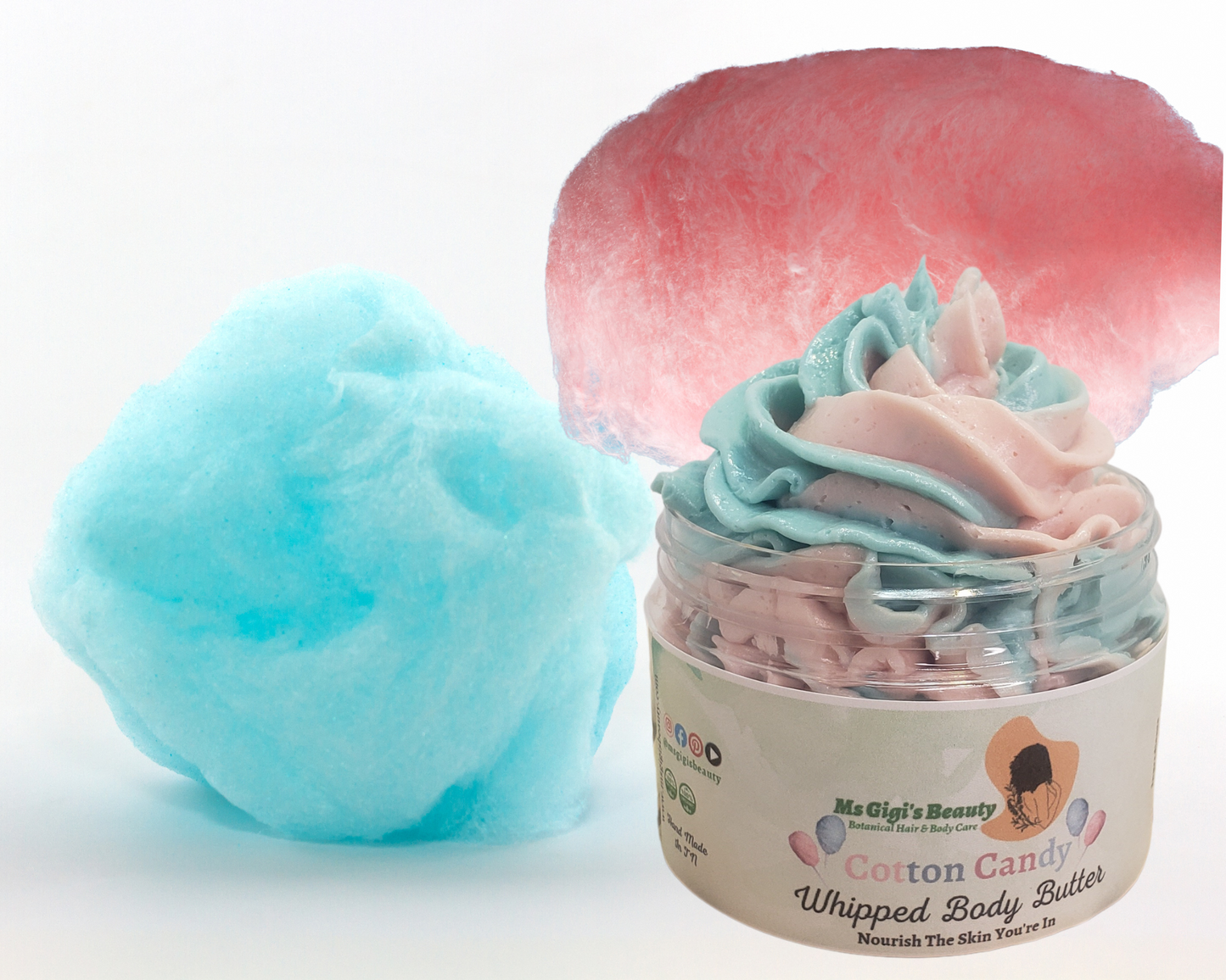 Whipped Body Butter, Non-Greasy Body Butter, Cotton Candy Butter